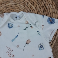 Shirtjurkje offwhite met blauwe rozen