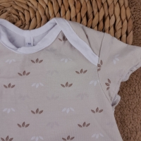 Shirtjurkje beige met bruine blaadjes